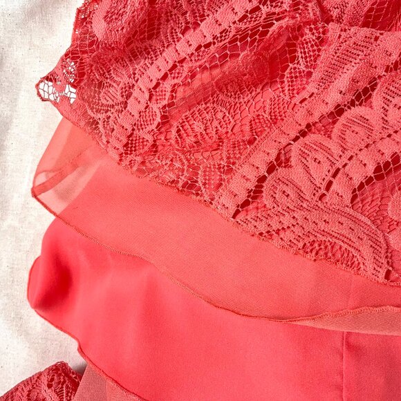 NWOT Alice & Olivia Odette Cross Back Salmon Lace Dress - Picture 5 of 8